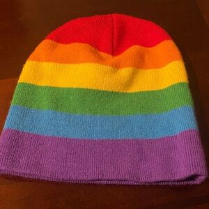 Vibrant Rainbow Striped Unisex Beanie